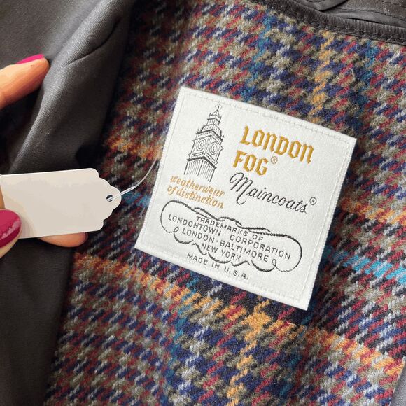 Vintage 70s–80s London Fog Maincoats Trench Coat Wool Liner Union Made USA 8 - Picture 11 of 12